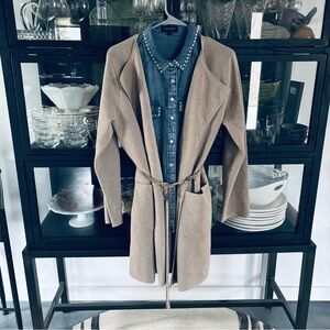 J. Crew Collarless Merino Blend Cardigan EUC